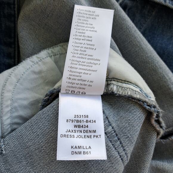 PAIGE Jaxsyn Denim Cap Sleeve Mini Dress Size 4 Kamilla Medium Blue Wash - Picture 14 of 15